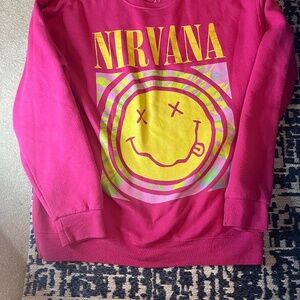 Pink Nirvana sweatshirt S/M